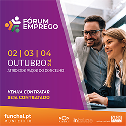 Evento “Fórum Emprego” realizado de 2 a 4 de outubro de 2024, no Átrio dos Paços do Concelho, Funchal.