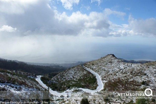 Parque Ecológico do Funchal coberto de neve