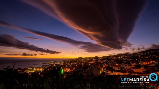 Formação de nuvens altocumulus na Madeira